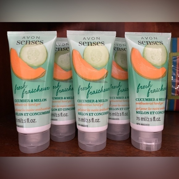 5-CUCUMBER MELON ANTIBACTERIAL HAND GEL Avon Senses Discontinued Lot of 5 - Picture 1 of 3